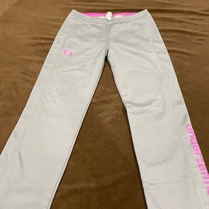 Youth Gray & Pink Under Armour Joggers